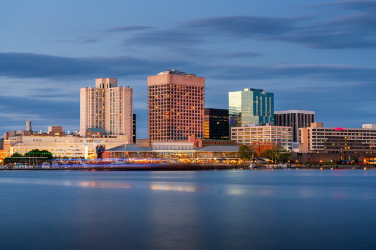 Norfolk, Virginia, USA on the Chesapeake Bay